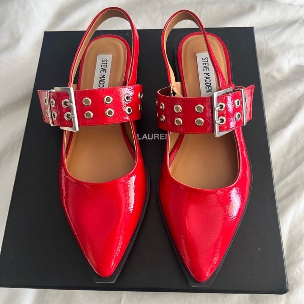 Steve Madden Gaya Red Patent Shoes